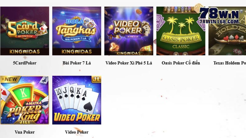 Chi tiết các bước tham gia chơi Poker tại 78win