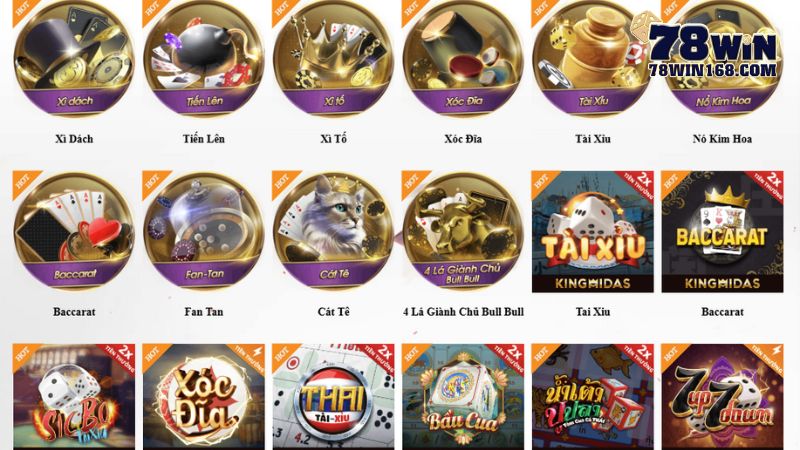 Top 5 trò chơi không thể bỏ qua tại 78win